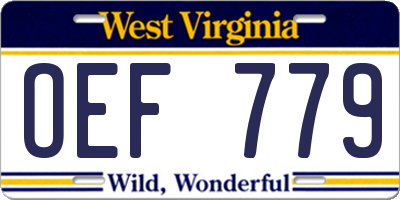 WV license plate OEF779