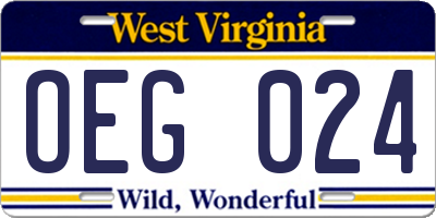 WV license plate OEG024
