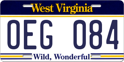WV license plate OEG084