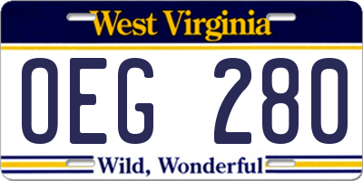 WV license plate OEG280