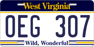 WV license plate OEG307