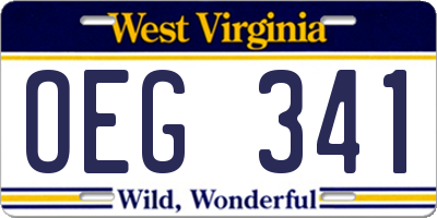 WV license plate OEG341