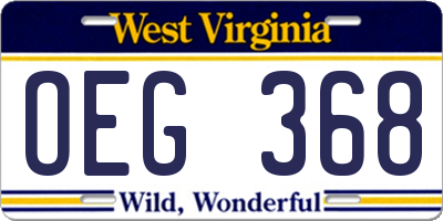 WV license plate OEG368
