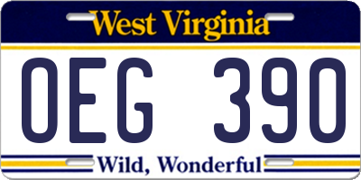 WV license plate OEG390