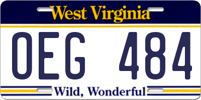 WV license plate OEG484