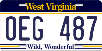WV license plate OEG487