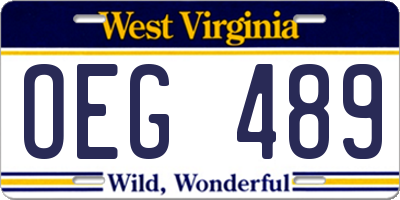 WV license plate OEG489