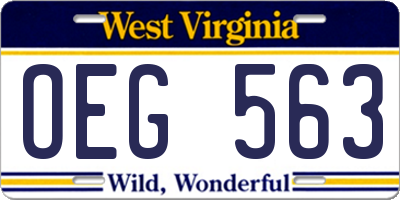 WV license plate OEG563