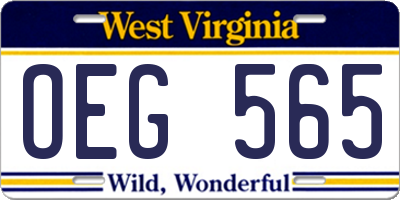 WV license plate OEG565