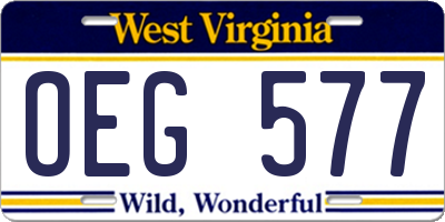 WV license plate OEG577
