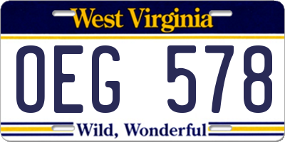WV license plate OEG578