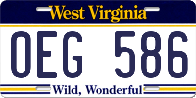 WV license plate OEG586