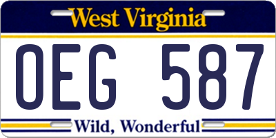 WV license plate OEG587