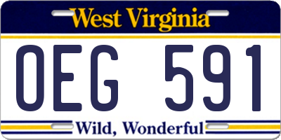 WV license plate OEG591