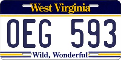 WV license plate OEG593