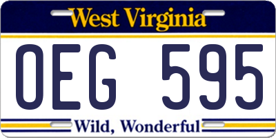 WV license plate OEG595