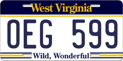 WV license plate OEG599