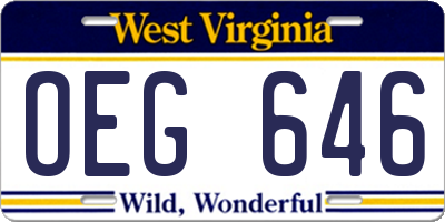 WV license plate OEG646