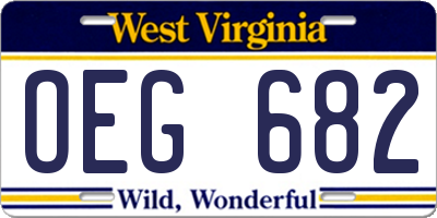 WV license plate OEG682