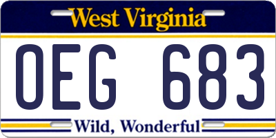 WV license plate OEG683