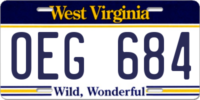 WV license plate OEG684