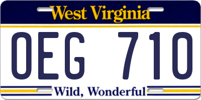 WV license plate OEG710