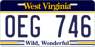 WV license plate OEG746