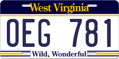 WV license plate OEG781