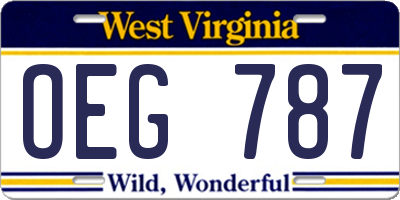 WV license plate OEG787