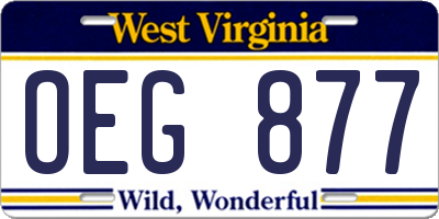 WV license plate OEG877
