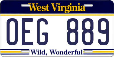 WV license plate OEG889