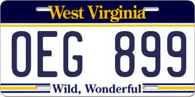 WV license plate OEG899