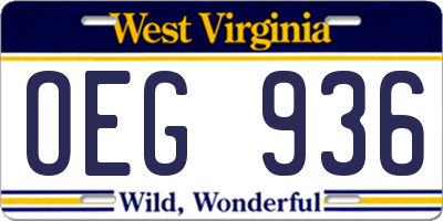 WV license plate OEG936