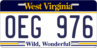 WV license plate OEG976