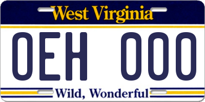 WV license plate OEH000