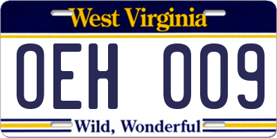 WV license plate OEH009