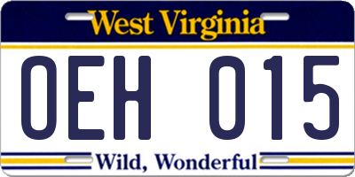 WV license plate OEH015