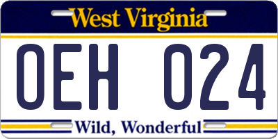 WV license plate OEH024
