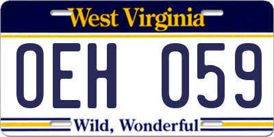 WV license plate OEH059