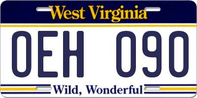 WV license plate OEH090