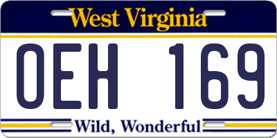 WV license plate OEH169