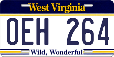 WV license plate OEH264