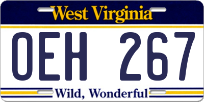 WV license plate OEH267