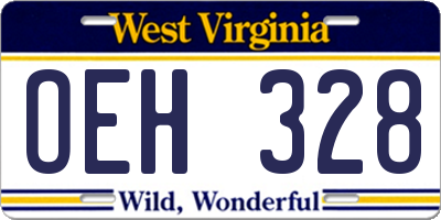 WV license plate OEH328