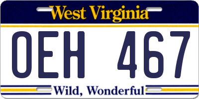 WV license plate OEH467