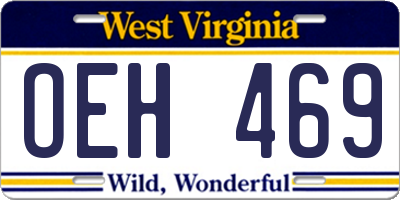 WV license plate OEH469