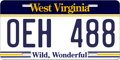 WV license plate OEH488