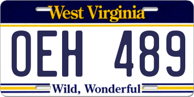 WV license plate OEH489