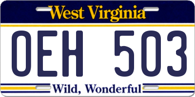WV license plate OEH503