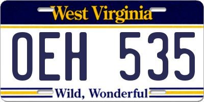 WV license plate OEH535